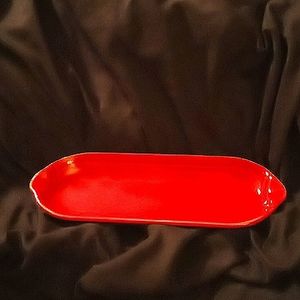Fiestaware Scarlet Red Relish Plate Server Retired Item NWOT Rare